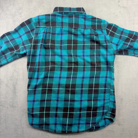 Quicksilver Flannel Shirt Men Medium Blue Plaid Long Sleeve Button Up Y2K Skater - Picture 2 of 8